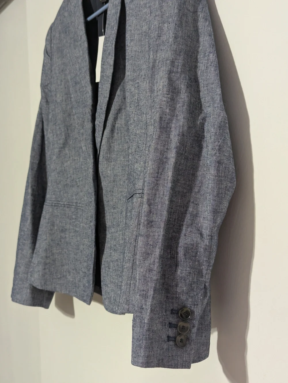 Ann Taylor Petite Heather Gray Single-Button Blazer